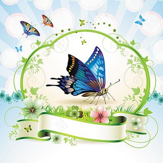 春天绿色底纹边框