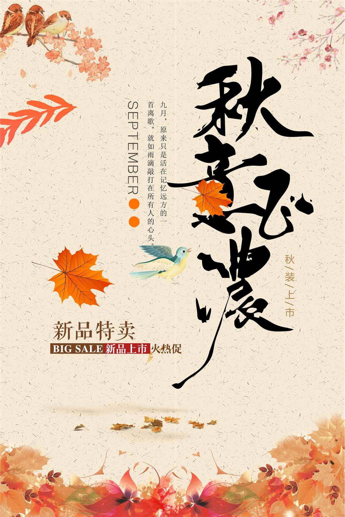 秋装上市促销海报设计下载(3543X5315(DPI:150))psd模版下载