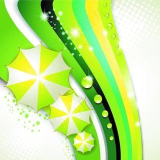 彩条花伞夏季海报矢量素材