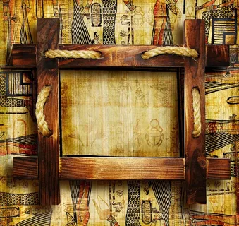 麻绳木纹相框边框 古代图案图片