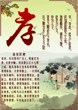 中华传统美德孝 展板招贴