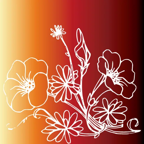 白描花卉矢量素材ai矢量模版下载