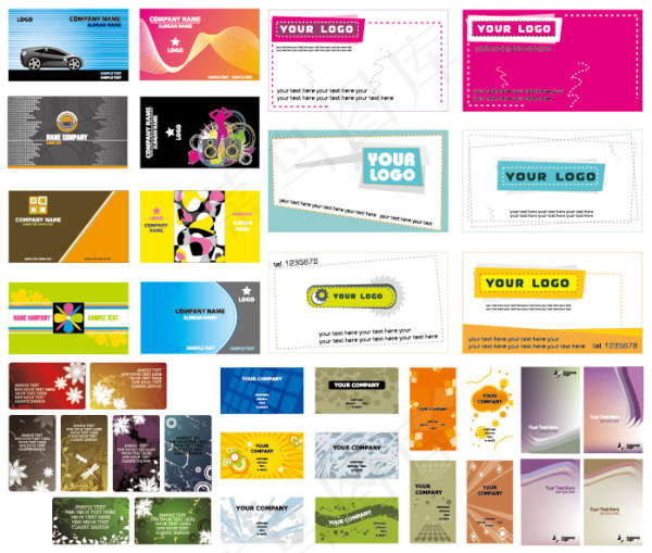 5套漂亮的名片模板矢量素材ai矢量模版下载