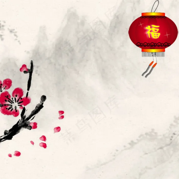 中国风新春背景psd模版下载