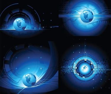 蓝色的地球主题背景矢量素材