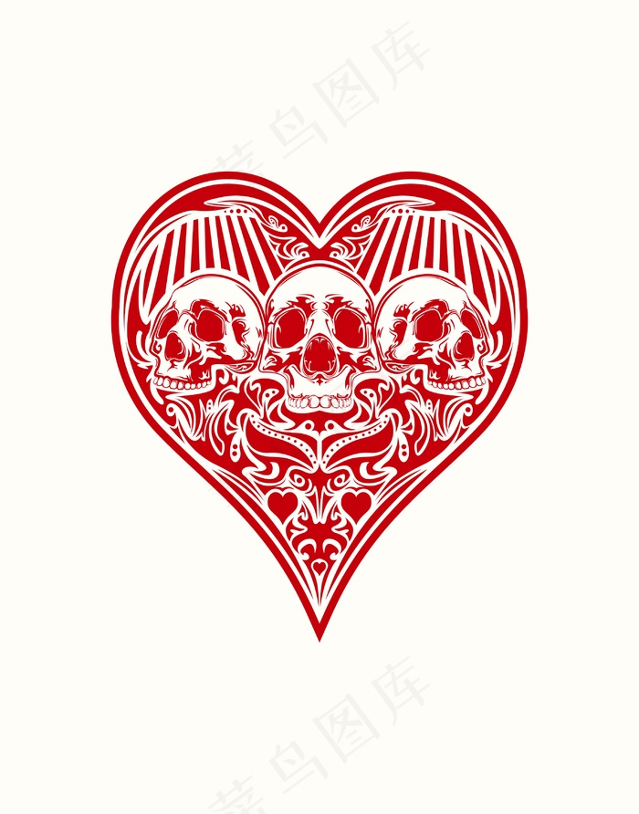 手绘恐怖骷髅头插画矢量素材骷髅元素...