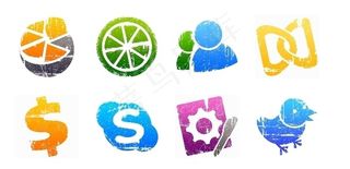 颓废风格社交图标下载