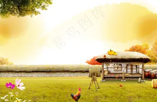 田园风景背景图片