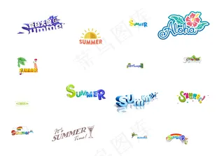 summer夏日主题艺术字