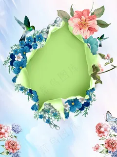 时尚文艺小清新花朵夏季新品背景