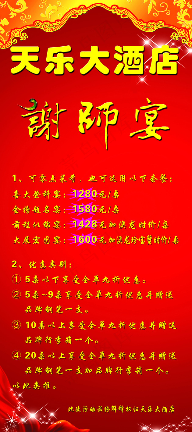 谢师宴psd模版下载