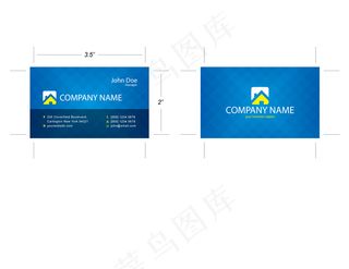 蓝色商务名片模板