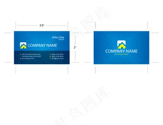 蓝色商务名片模板