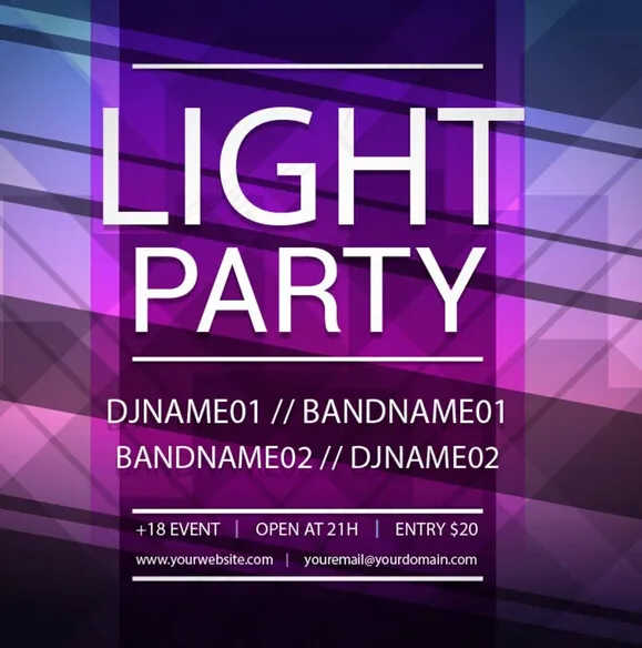 派对海报ai矢量模版下载