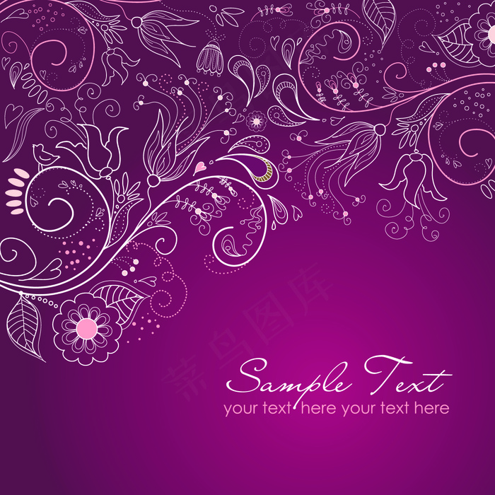 线描纹样紫色背景矢量素材