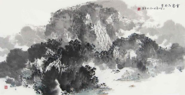 水墨山