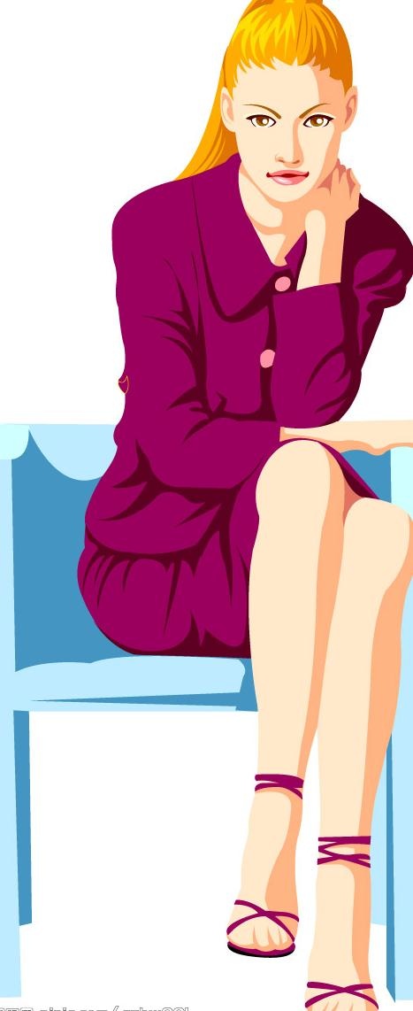 时尚女性矢量图-51图片