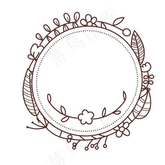 简约创意手绘风花边标签元素