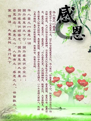 中国元素公司感恩展板