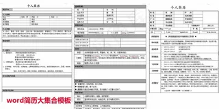 个人简历模板大全(word版)