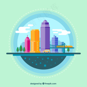 现代城市背景