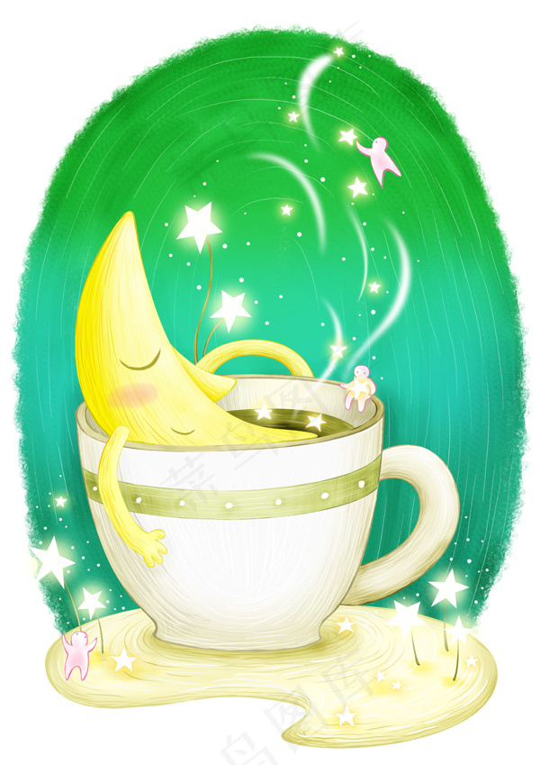 杯子里的月亮PSD素材(3508X4961(DPI:300))psd模版下载