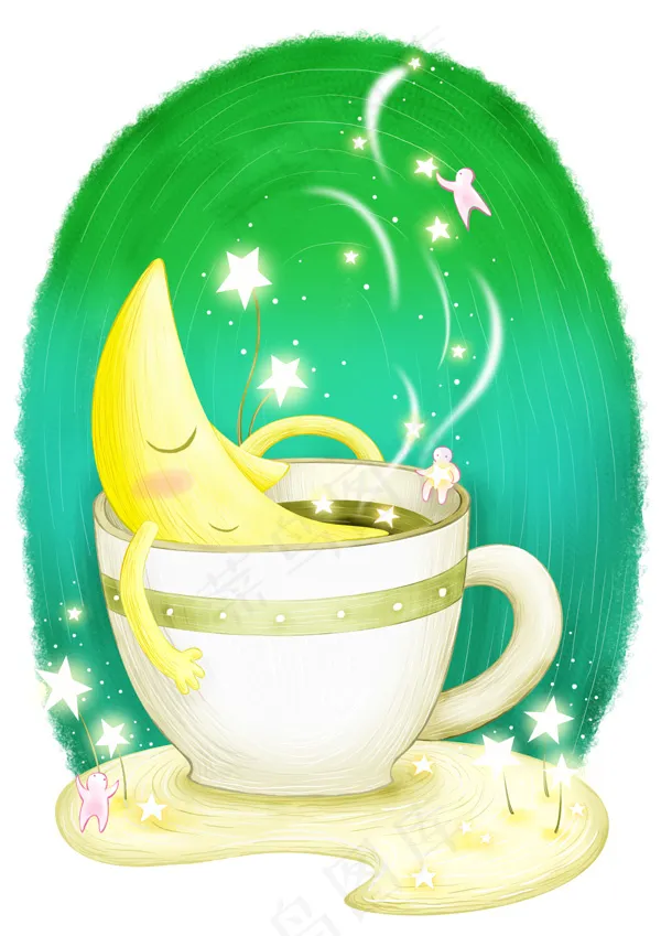 杯子里的月亮PSD素材(3508X4961(DPI:300))psd模版下载