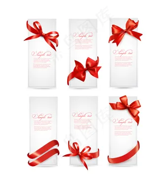 丝带装饰卡片模板矢量素材