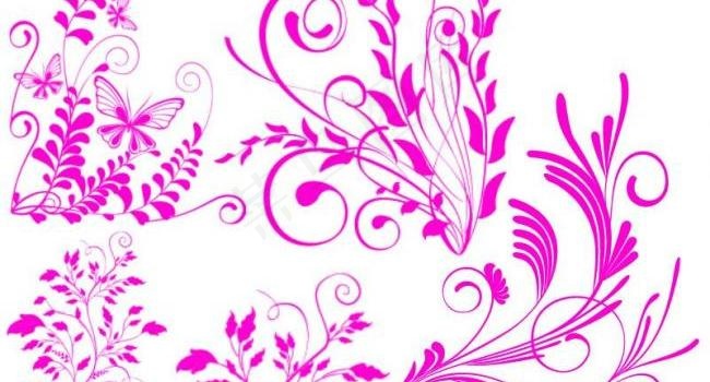 植物花草蝴蝶笔刷图片