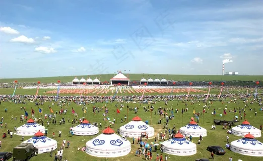 那达慕大会现场俯瞰图片