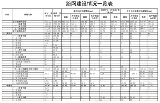 路网建设报表