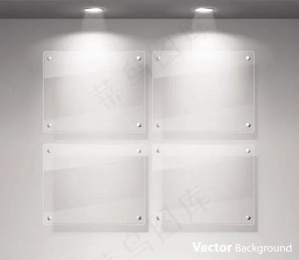 玻璃展窗01—矢量素材