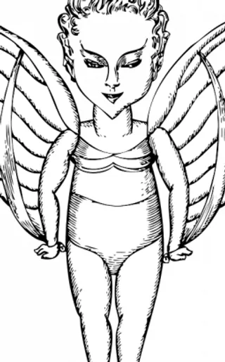 带翅膀的矢量图像的孩子