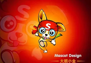 卡通头巾大眼狗吉祥物psd源文件下...