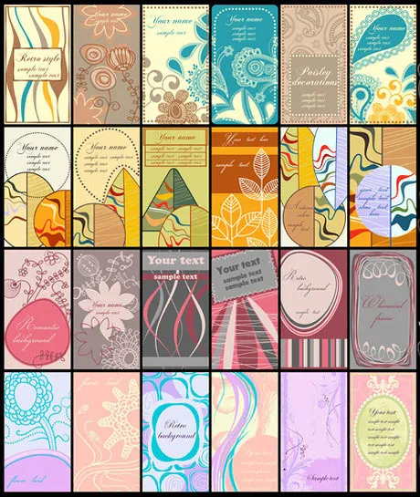 插画风格卡片矢量素材eps,ai矢量模版下载