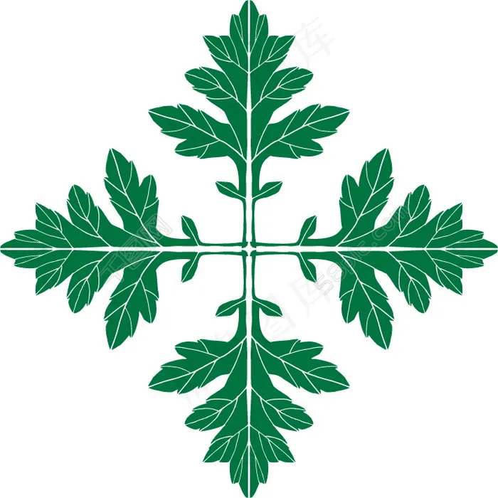绿色四叶草植物花纹