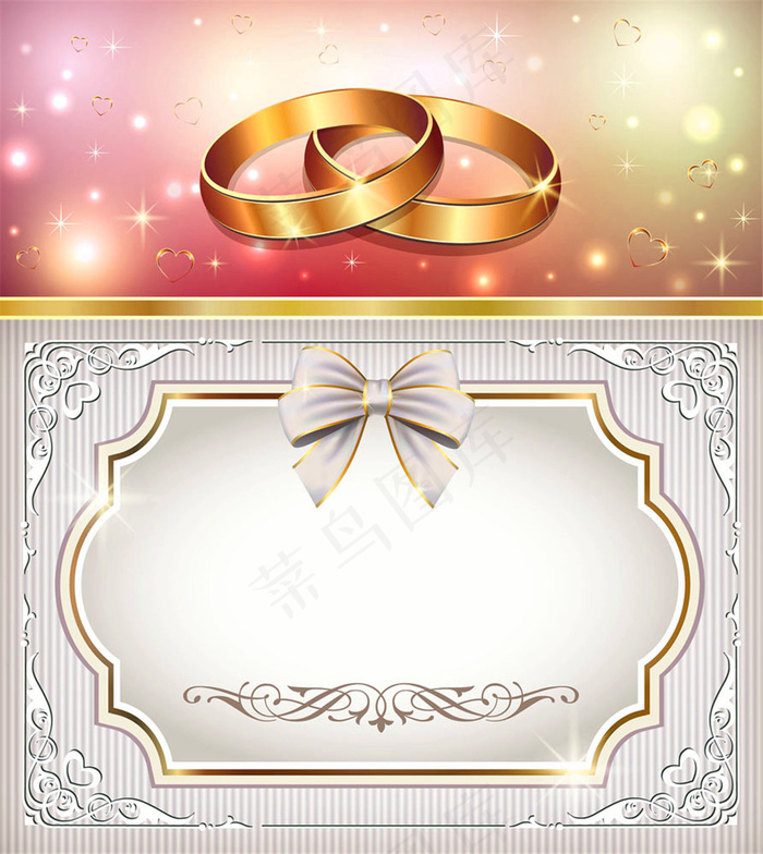 蝴蝶结婚礼卡片背景图片