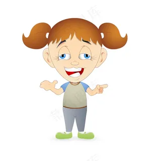 有趣的卡通女孩笑