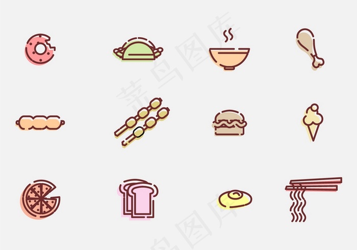 面食图标素材ai矢量模版下载