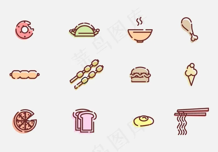 面食图标素材ai矢量模版下载