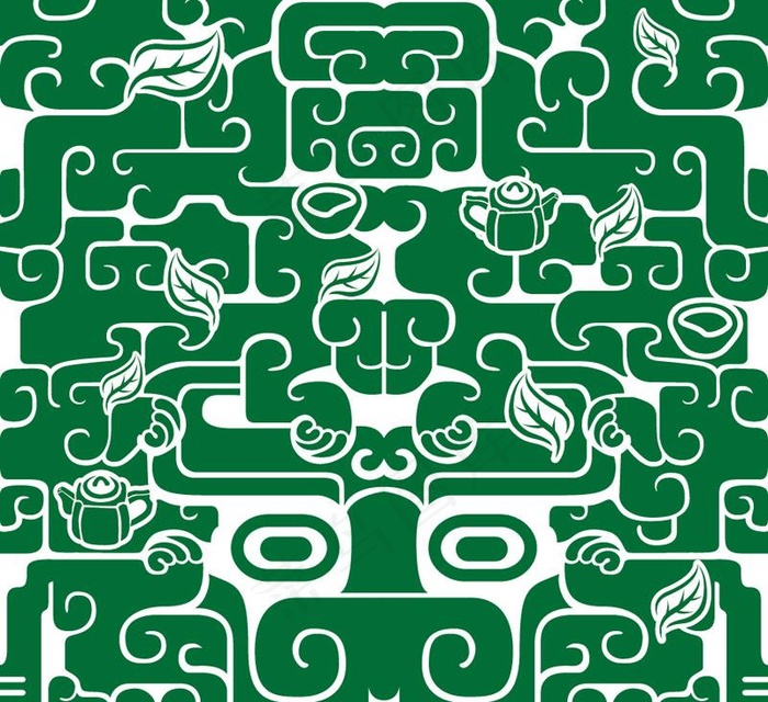 茶叶 龙纹背景图片