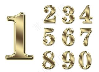 金色数字png元素