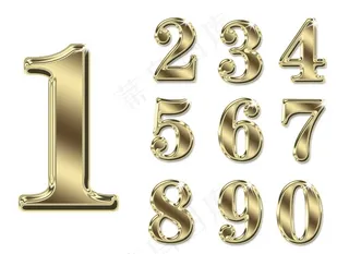 金色数字png元素