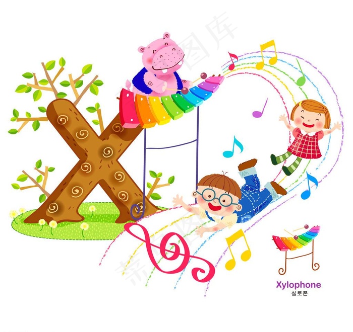 随音乐玩耍的孩子图片