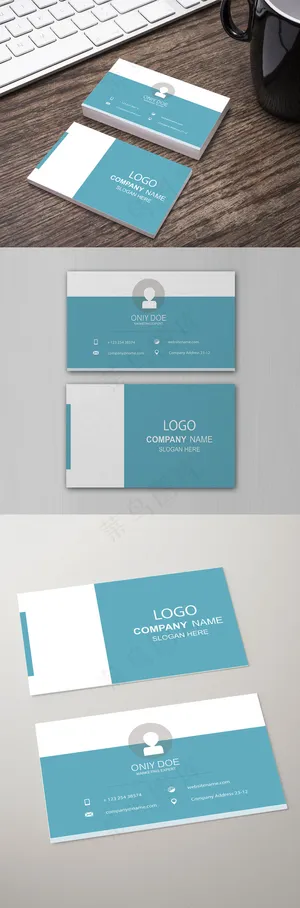 简约蓝色商务名片