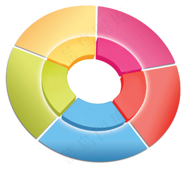彩色扇形图源文件psd模版下载