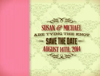 婚礼请柬背景模板矢量素材