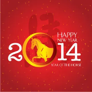 2014马年喜庆背景矢量图 AI