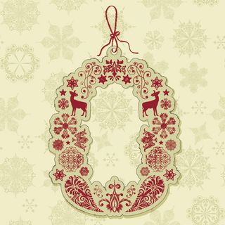 圣诞节花纹吊牌标签矢量素材