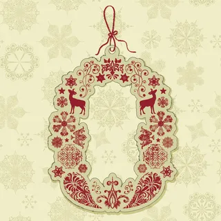 圣诞节花纹吊牌标签矢量素材